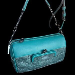 Coach 1941 Viridian Quilted Snakeskin Joni Crossbody Bag